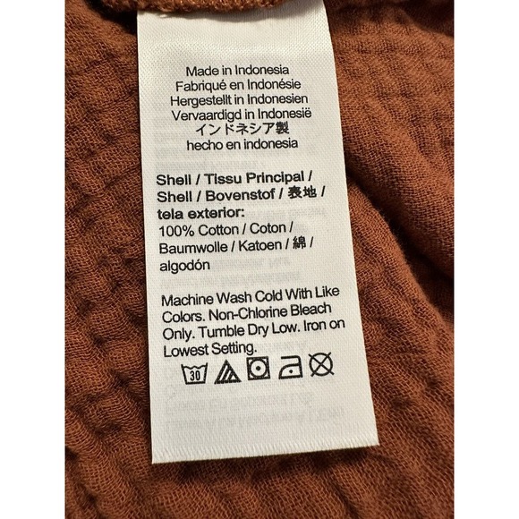 NWT Madewell Womens Midi Dress XS Lightspun V Neck Double Gauze Pockets Brown - Picture 14 of 15